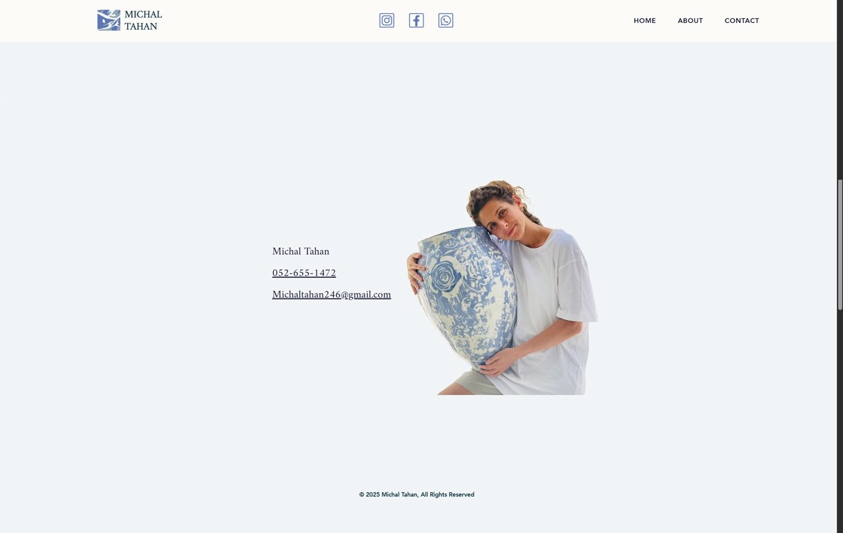 Michal Tahan WIX portfolio contact screen